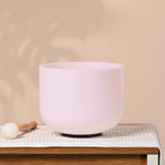 D Note Pink Rose Quartz Gemstone Fusion Crystal Singing Bowl - On sale