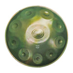 Handpan 10 note vert Re mineur, frequence 432hz, frequence 440hz, hang drum, instrument musique, handpan origine, vert